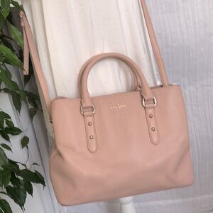 KATE SPADE Larchmont Ave pale pink satchel w/ gold hardware 3 sections crossbody